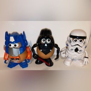 (3) Mr Potato Heads-Optimus Prime,Darth Vader & Stormtrooper